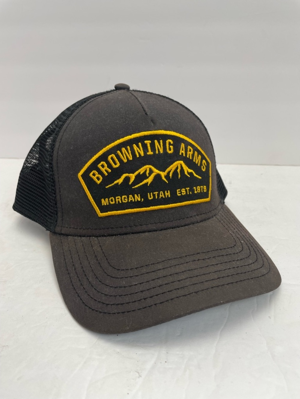 Browning Arms Morgan Utah Trucker Cap Men's One Size Brown Cotton Snapback Hat